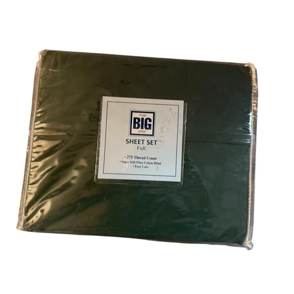 New The Big One Sheet Set Full Size 275 Thread Count Pima Cotton Blend Green - Picture 1 of 2